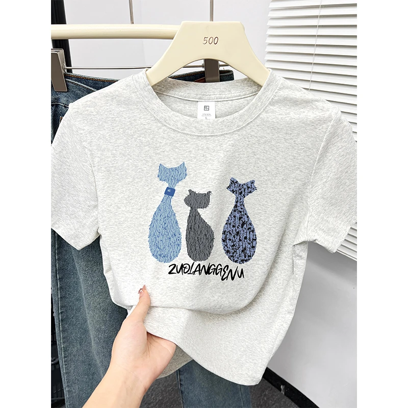 夏季2025新款韩版小个子洋气休闲百搭正肩大码显瘦短袖t恤上衣女