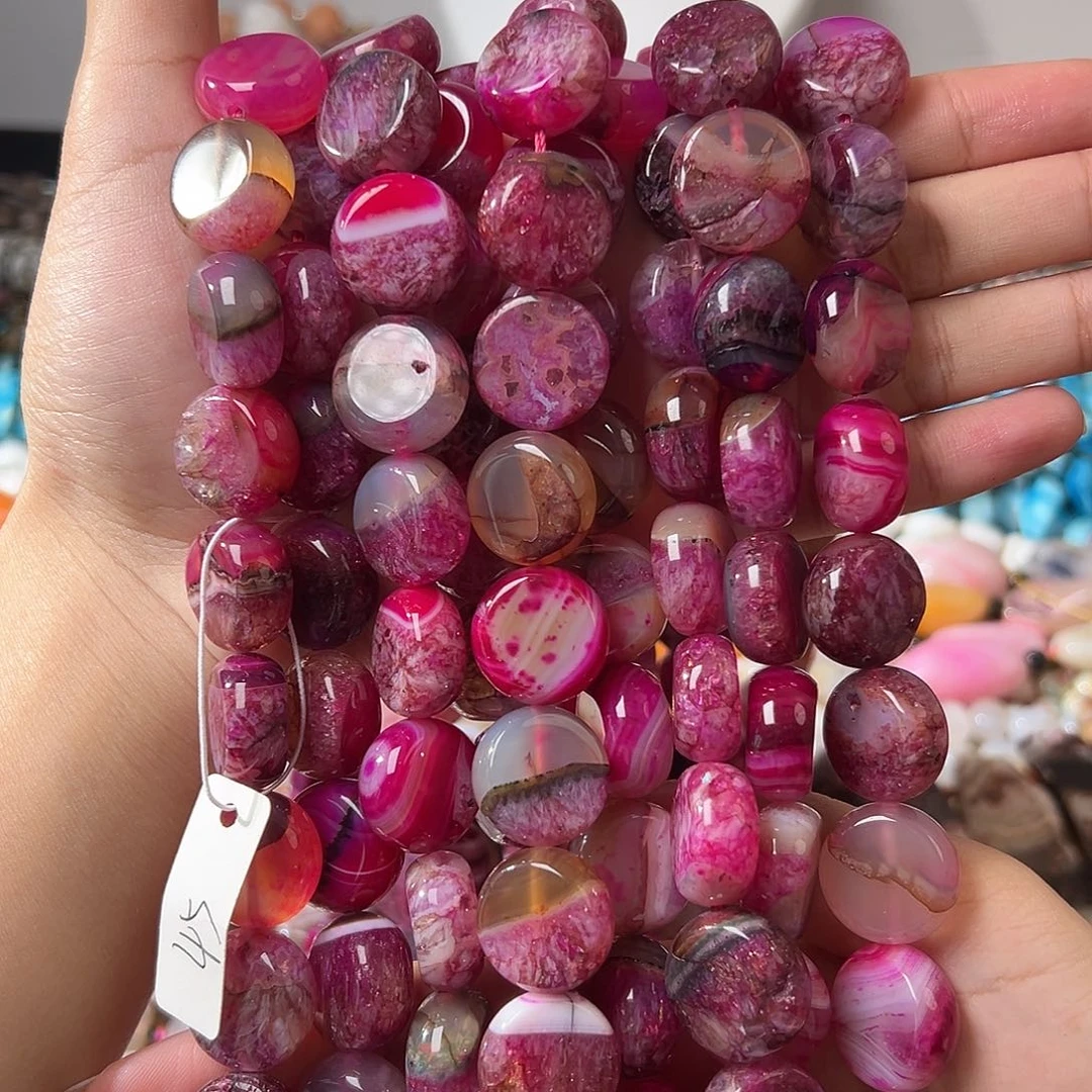 玛瑙/玉髓合金珠宝半成品V18水晶玛瑙17mm/1条