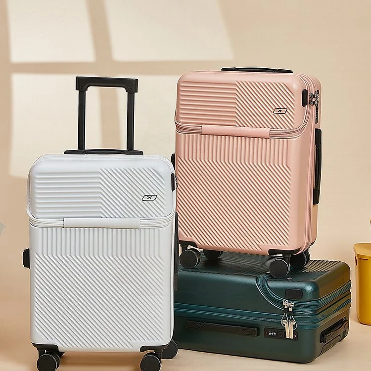 多功能行李箱女20寸拉杆登机箱24寸大容量前置开口旅行箱密码箱男