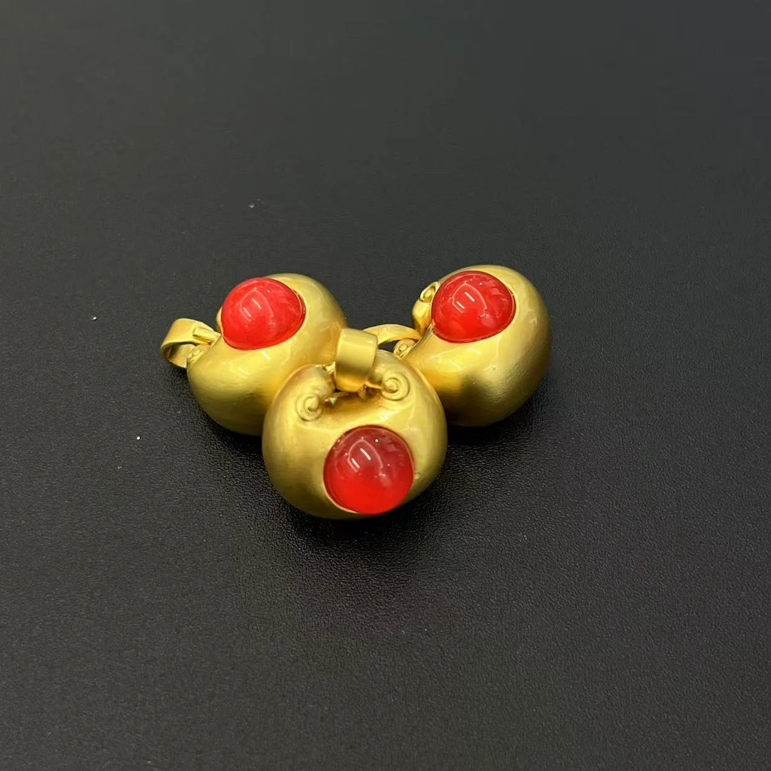 红玛瑙福字包包坠*（单件多样性发）454