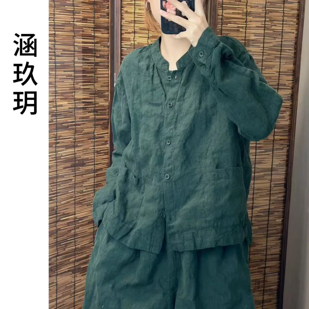 涵玖玥▪100%雨露麻【禅意外套】静谧休闲秋季新款外套上衣C-9383