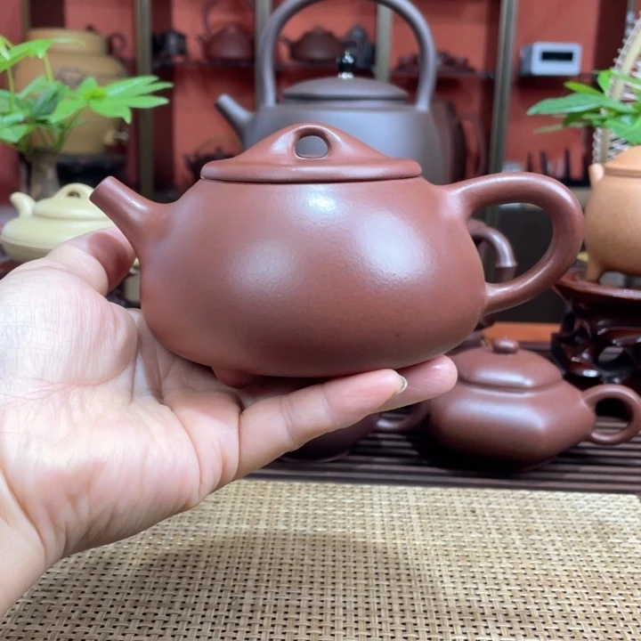 茶壶紫砂紫泥微瑕半手工