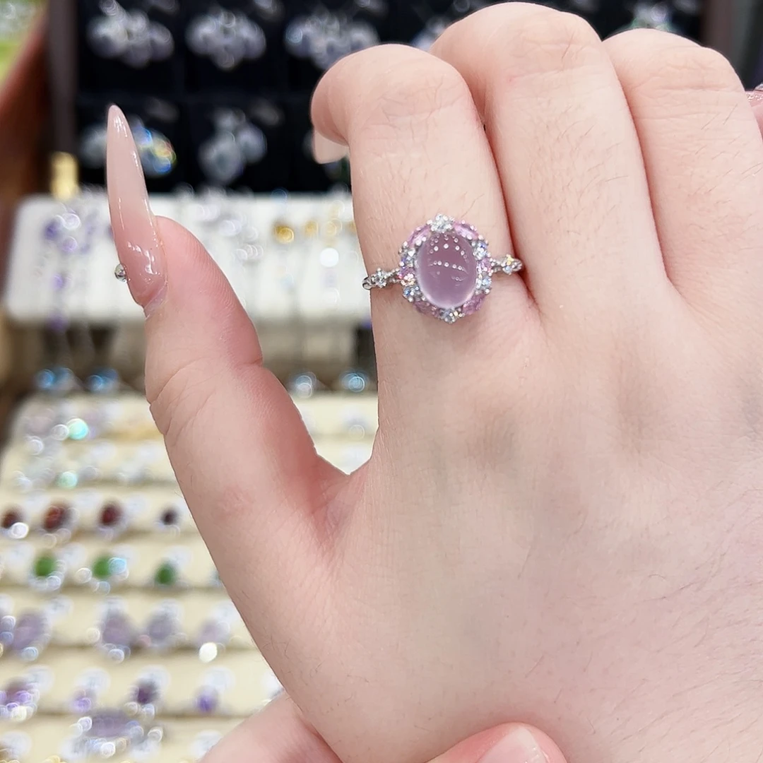 银S925镶嵌戒指萤石