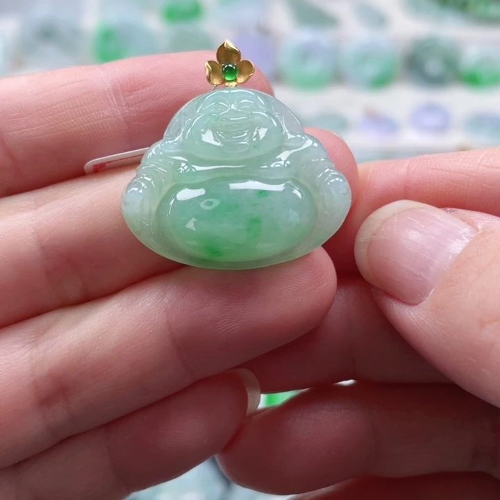颈饰18K金镶嵌翡翠1200