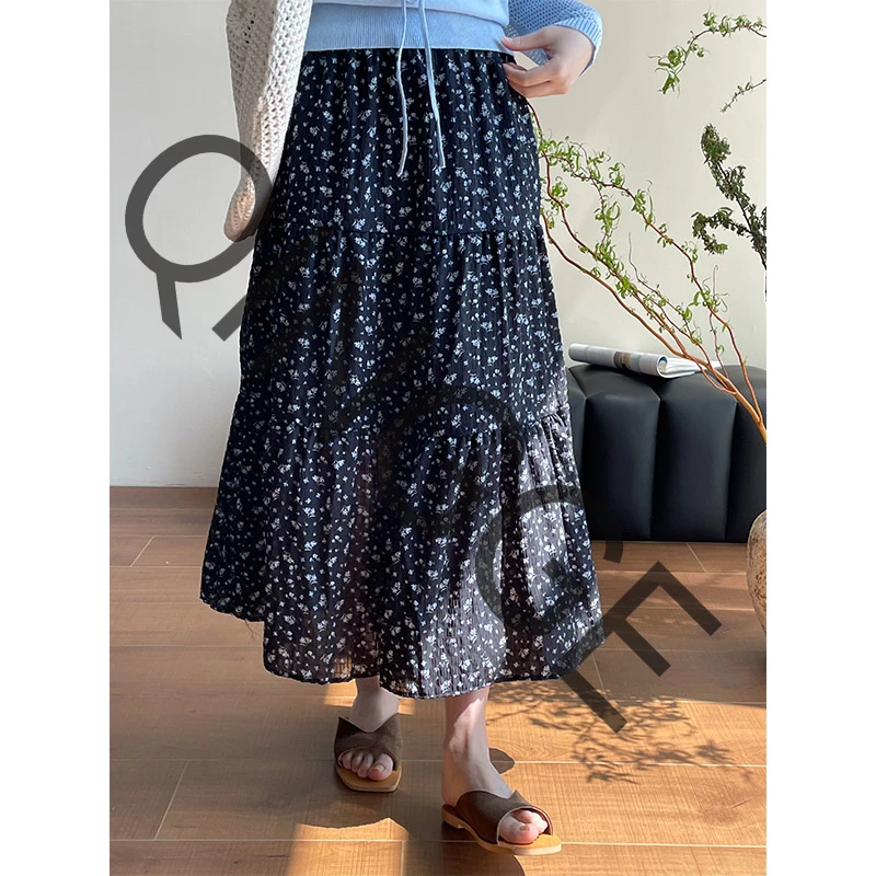 YL721#碎花蛋糕裙！2025新款高腰氛围感A字半身裙