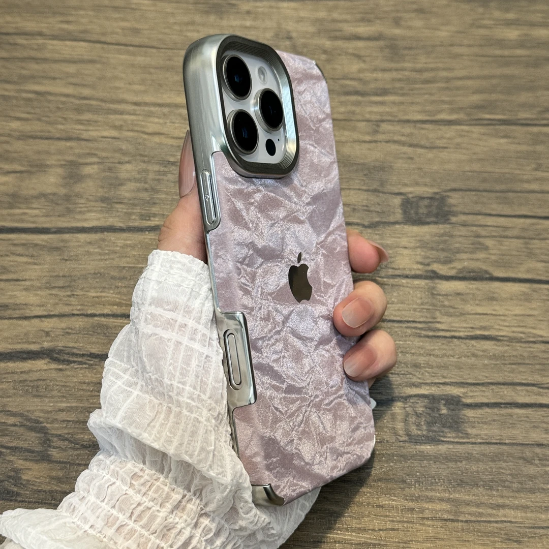 浅紫色雪山纹适用iPhone16手机壳新款苹果15promax秋冬新款14女款