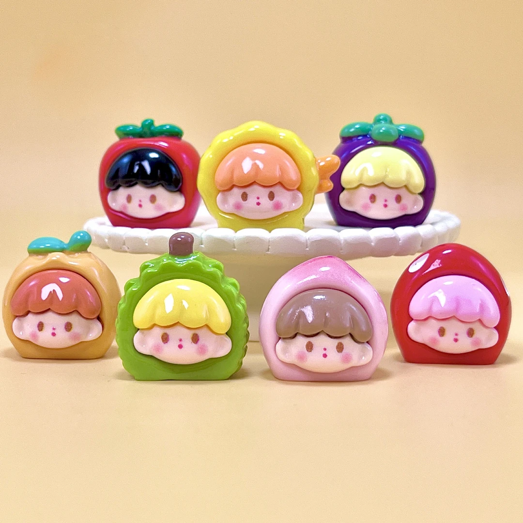 可爱卡通水果崽崽阿卓立体树脂配件车载摆件贴纸diy手工玩具