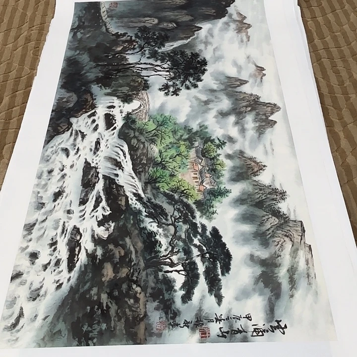 国画花鸟等图案组成四尺