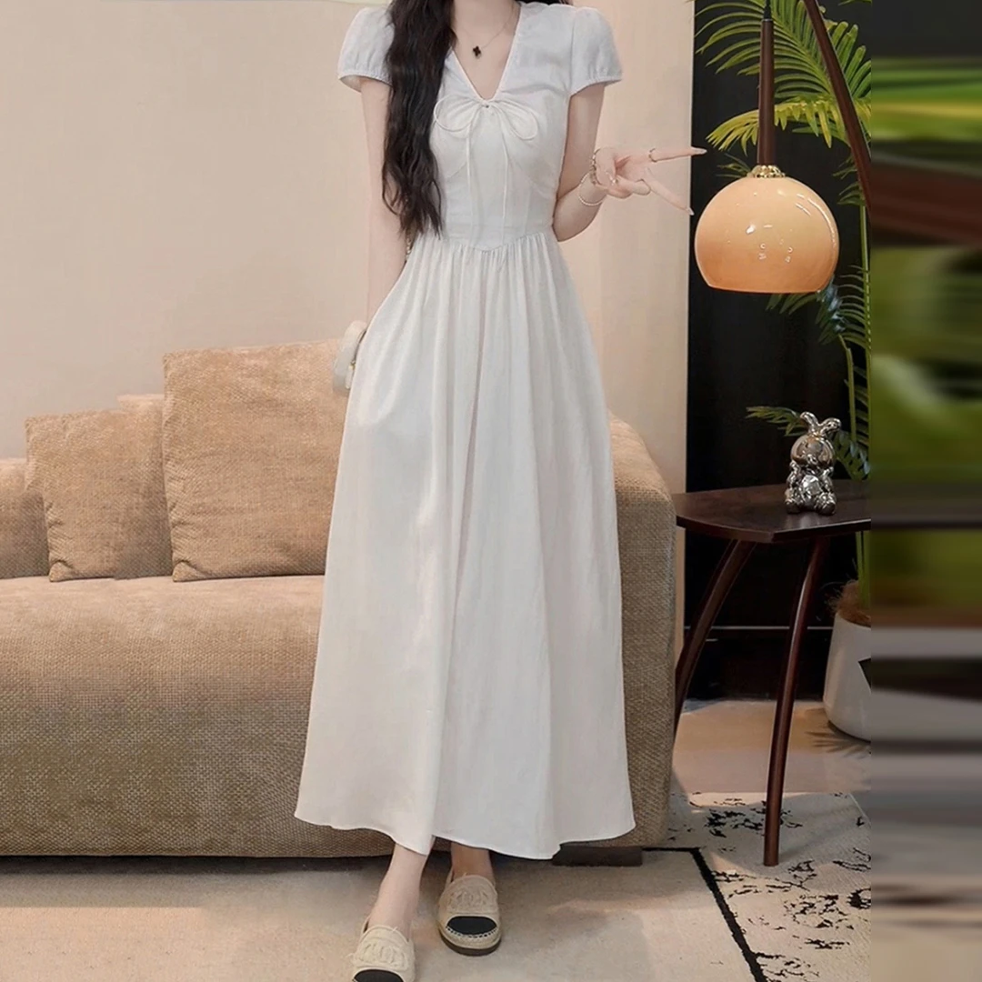 法式赫本风连衣裙女夏2025新款小个子好看收腰显瘦长裙4899