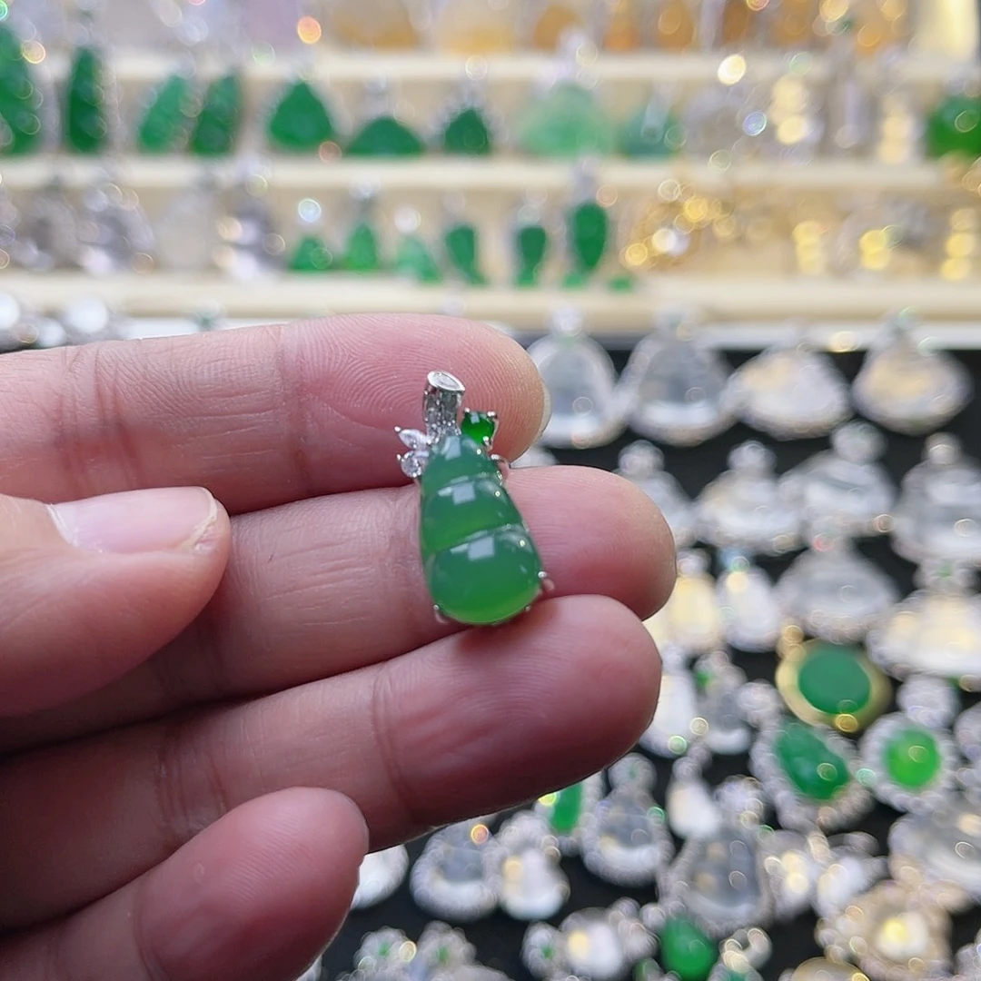 银S925镶嵌颈饰玛瑙/玉髓福豆