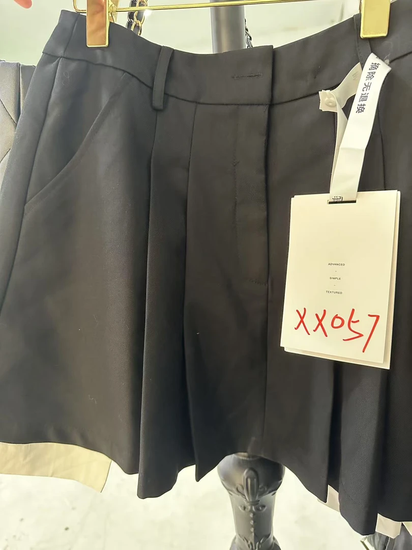 【笑姐定制】XX057 原创春夏纯色短款百褶裙裤洋气巨显瘦