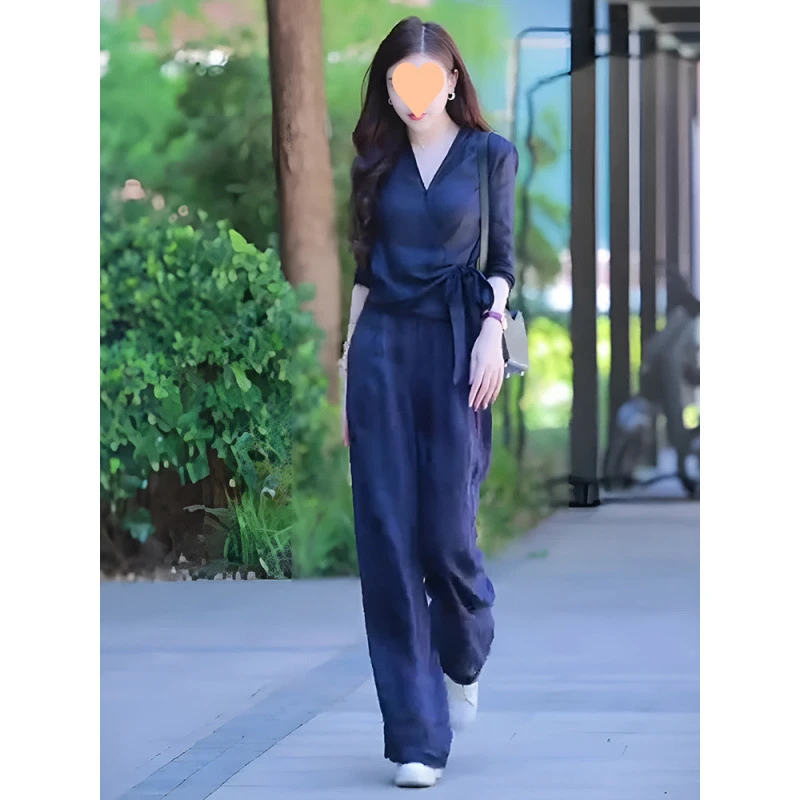 亚麻套装女夏装2025新款时尚休闲洋气减龄苎麻气质穿搭一整套