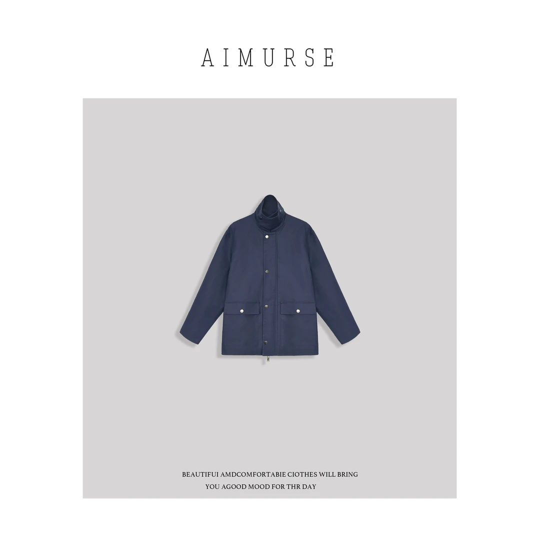 AIMURSE 【古着情怀】小众设计师 中长款百搭休闲风衣外套 AM6092