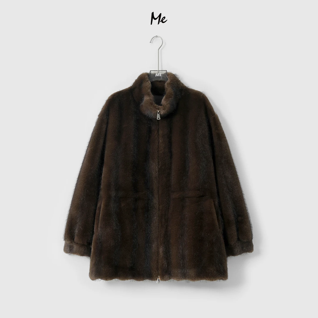 ME【贝贝小蛮腰】厚绒短毛老钱御寒保暖时尚一手长毛毛外套MESA6056