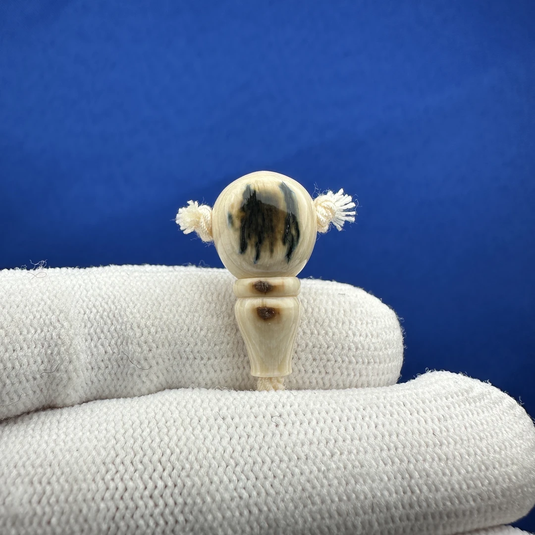 G1766天然猛犸 带皮蓝眼睛三通12*23.5mm一物一图 假一罚十
