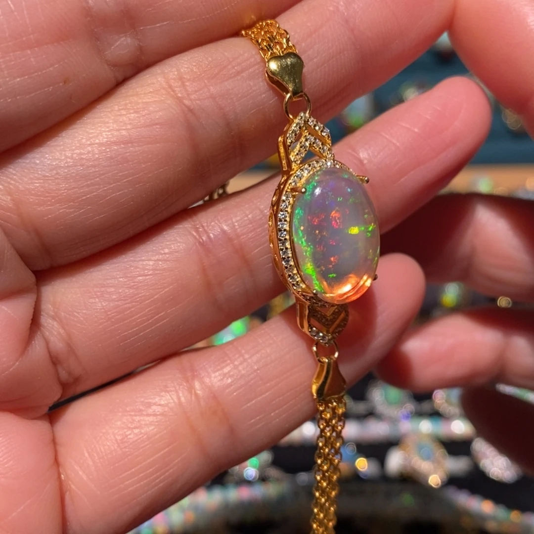 欧泊银S925镶嵌手链