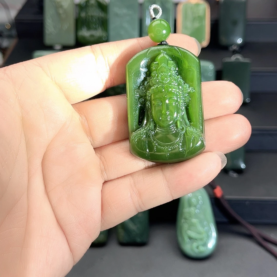 喜***风和田玉（碧玉）未镶嵌吊坠(不含链)