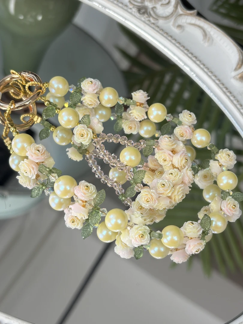 360编码月露缀香手工原创手机链diy手机壳防丢饰品包包钥匙扣挂件