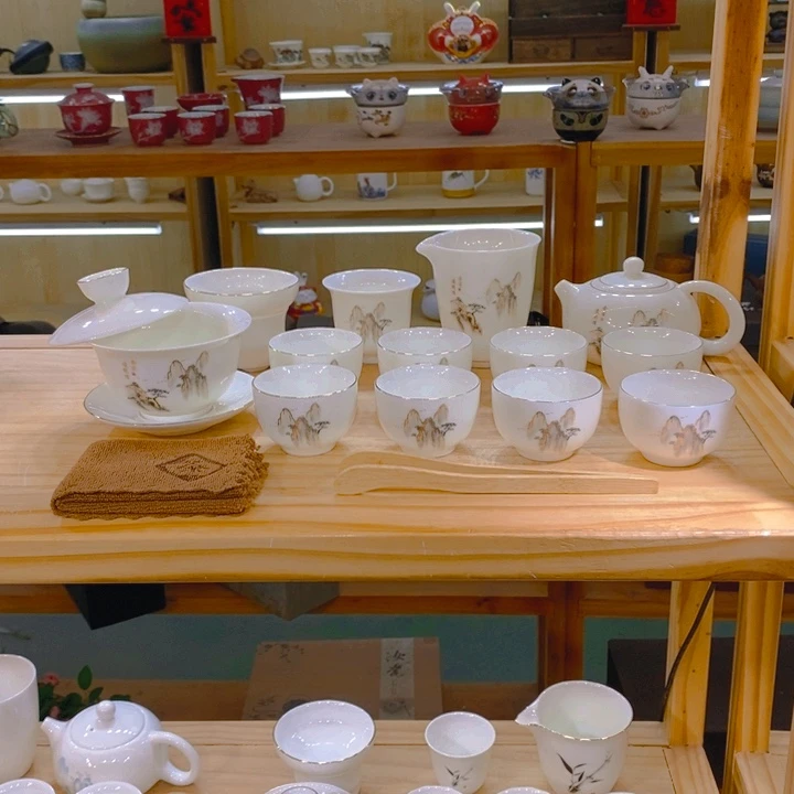 【不止】羊脂玉瓷茶具套装