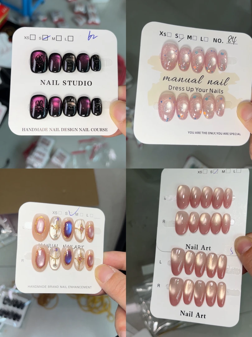 YEYE-【孤品两单包邮 纯手工穿戴甲】美甲 no退no换  默认微瑕