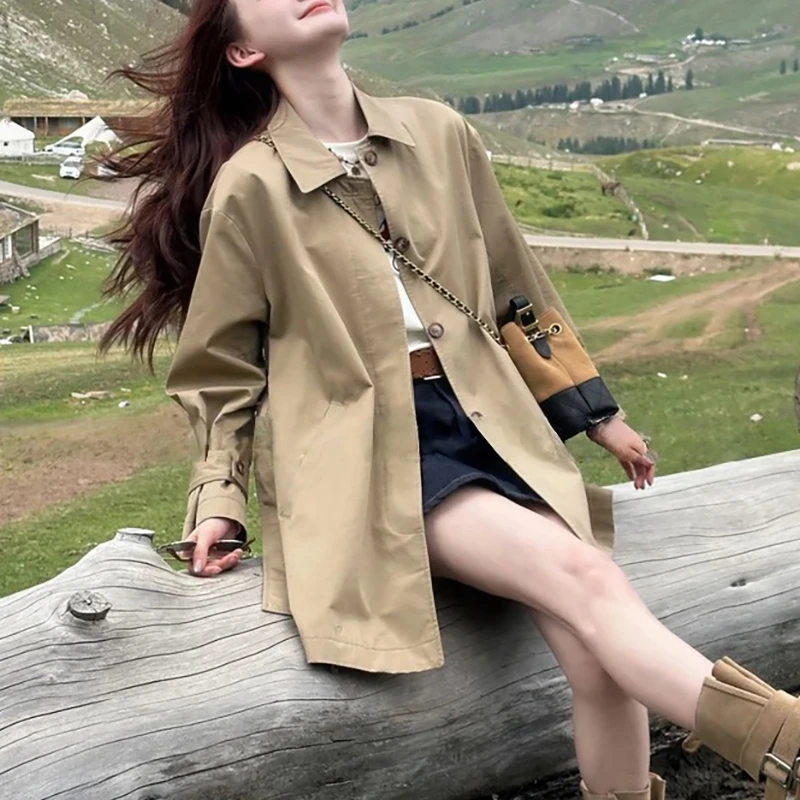 百搭高级感风衣外套2025秋季新款日常简约气质双面穿外套女