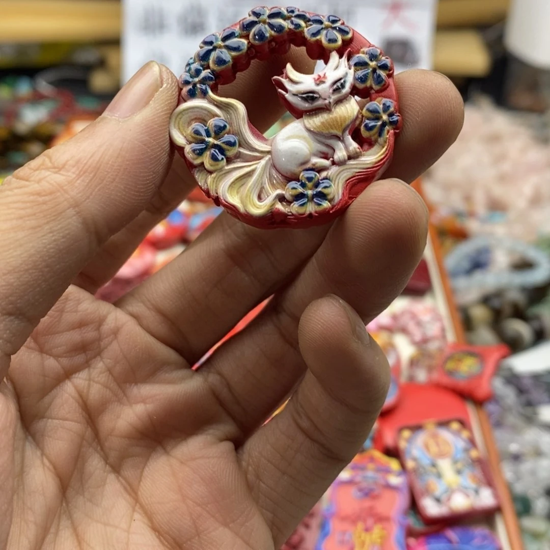 玛瑙/玉髓未镶嵌珠宝半成品一个朱s狐狸H123