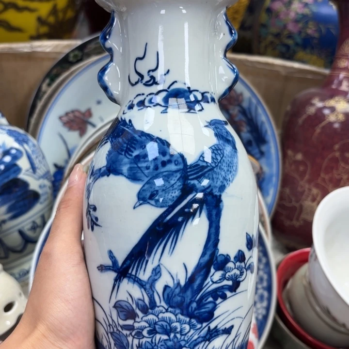 紫砂花瓶瓷器摆件 瓷器摆件