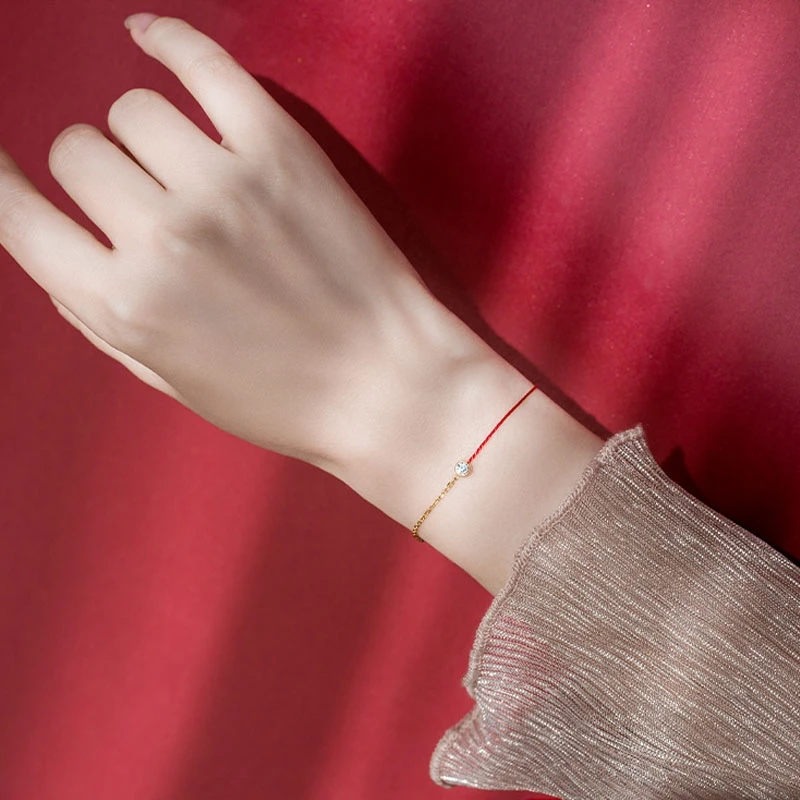 铜合金手链 红绳Ab手链~2151（链长+延长链：14+2 误差±2cm）