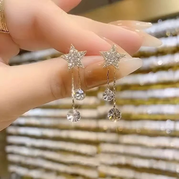 星星流苏耳环2025新款爆款日韩精致耳坠耳饰小众女式