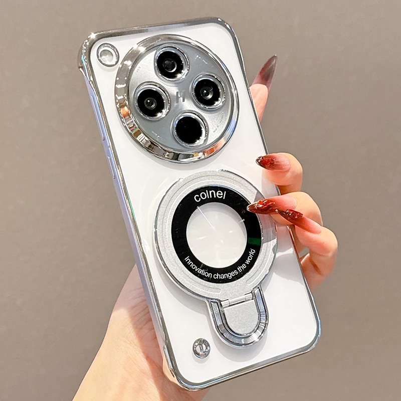 适用于OPPOfindx8手机壳透明超薄无边框带磁吸支架网红同款高级感