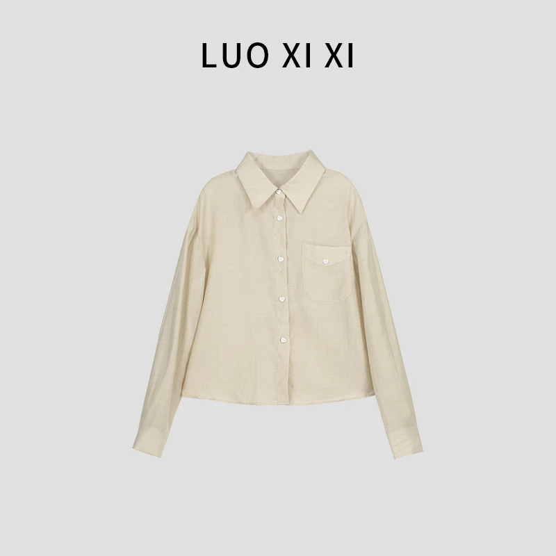 醋酸亚麻衬衫女2025夏新款韩版时尚小个子防晒天丝爱心扣衬衣