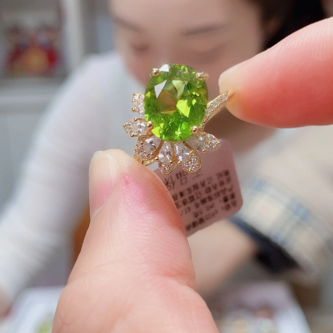 银S925镶嵌戒指橄榄石