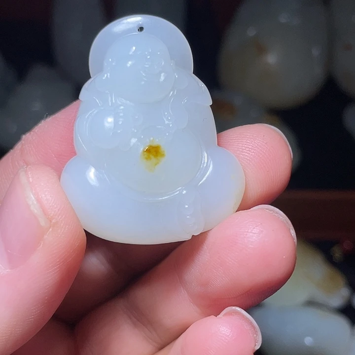 紫***兰和田玉（白玉）未镶嵌车挂