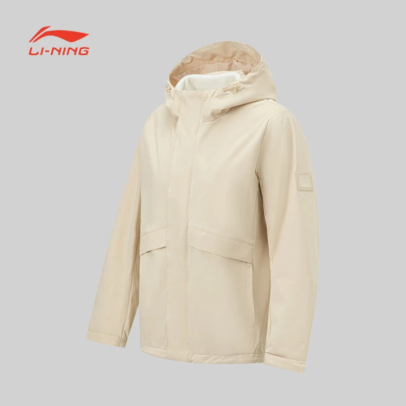 李宁女子2025新款健身三合一运动风衣冲锋衣摇粒绒外套AWBT020