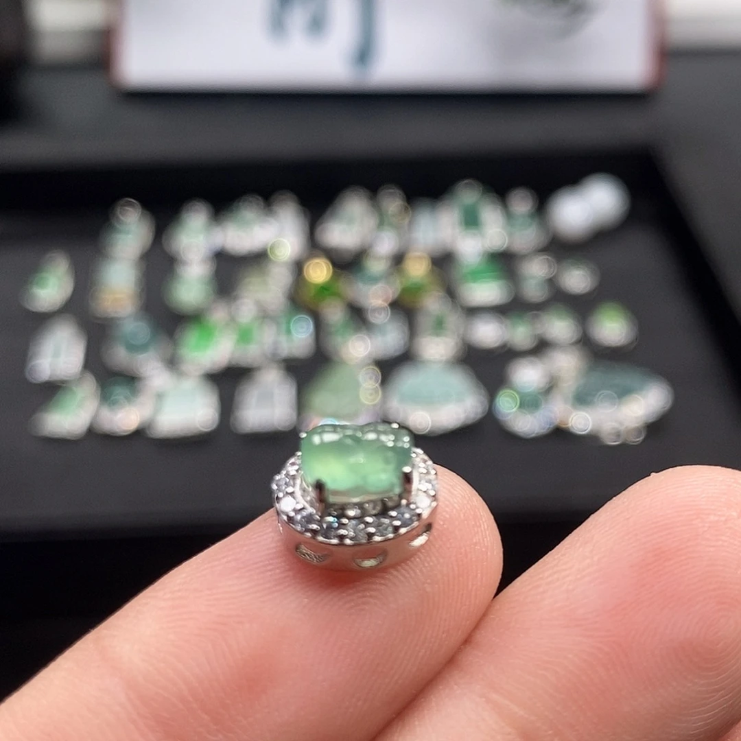 翡翠银S925镶嵌吊坠(不含链)