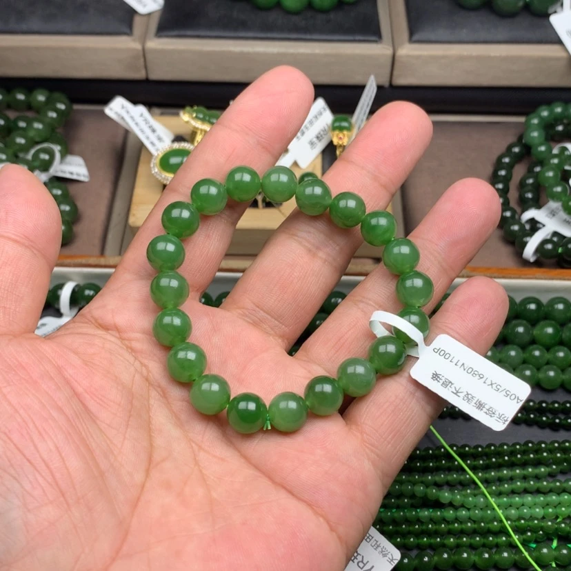【闪购商品】未镶嵌手链和田玉（碧玉）平****福10
