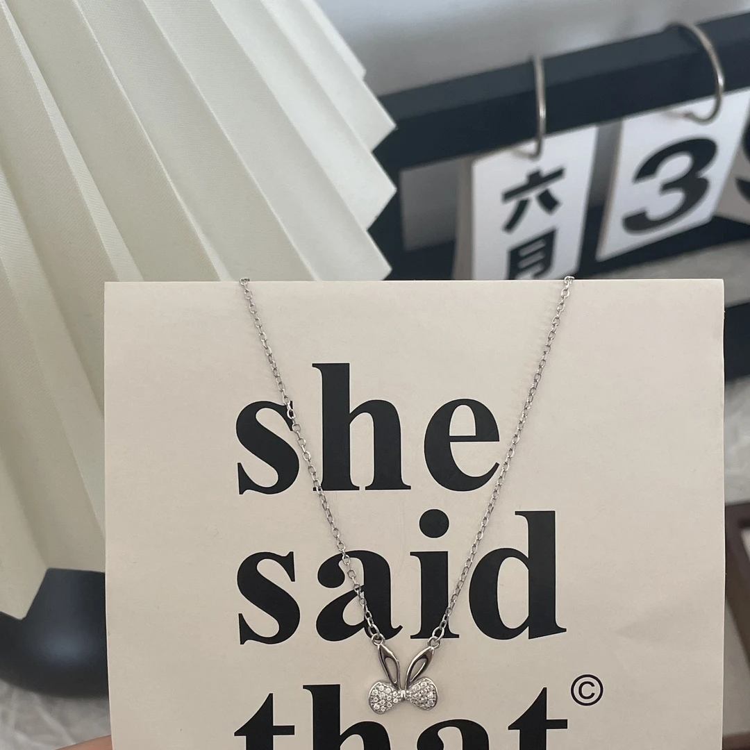 坠链均925银合成锆石 韩国ins风时尚百搭气质简约 兔子小姐项链