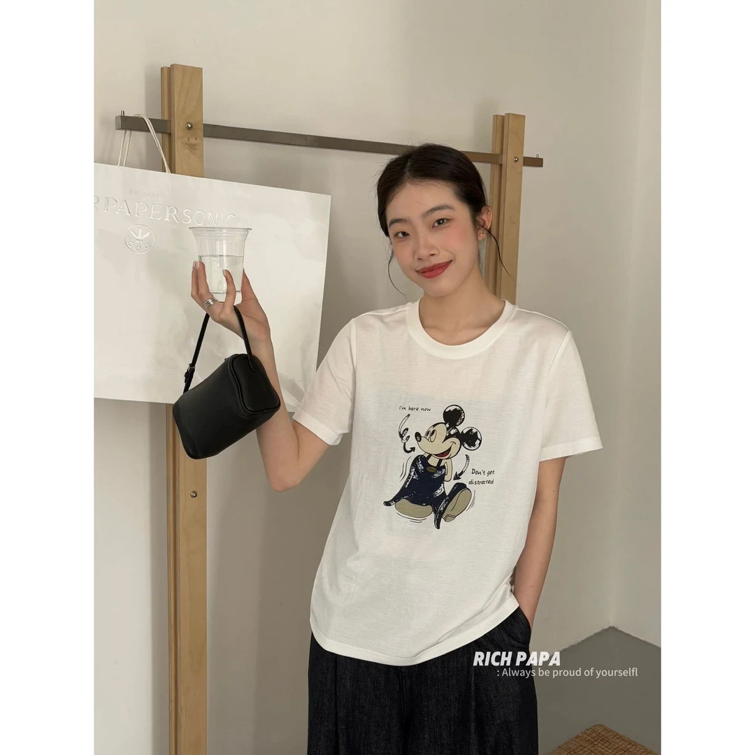 L-T333#韩系可爱奇奇新华百搭宽松休闲短袖T恤