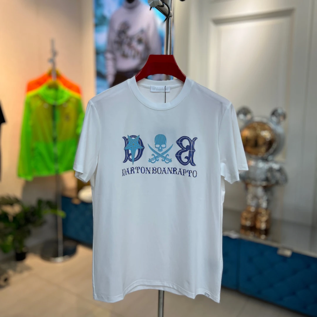 欧品男款夏季新款个性春夏潮流休闲百搭时尚圆领微阔短袖 1001