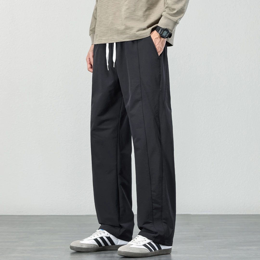 2025秋冬新款宽松弹力休闲裤男士直筒长裤户外运动速干垂感裤子潮