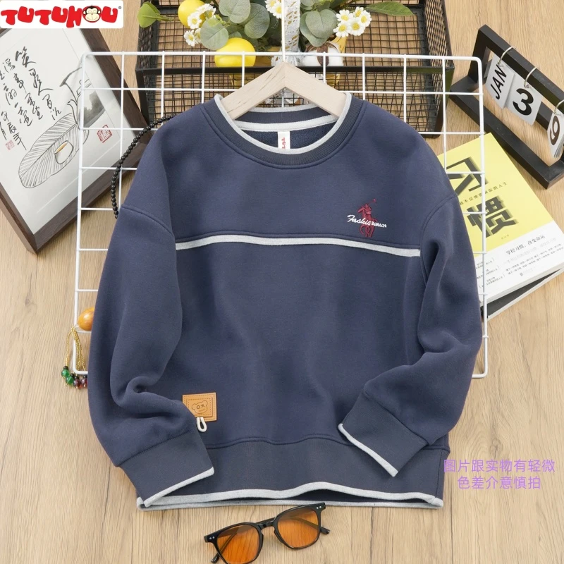 冬季童装新款奥粒绒加厚卫衣新疆棉舒适百搭保暖性高品质高洋气酷