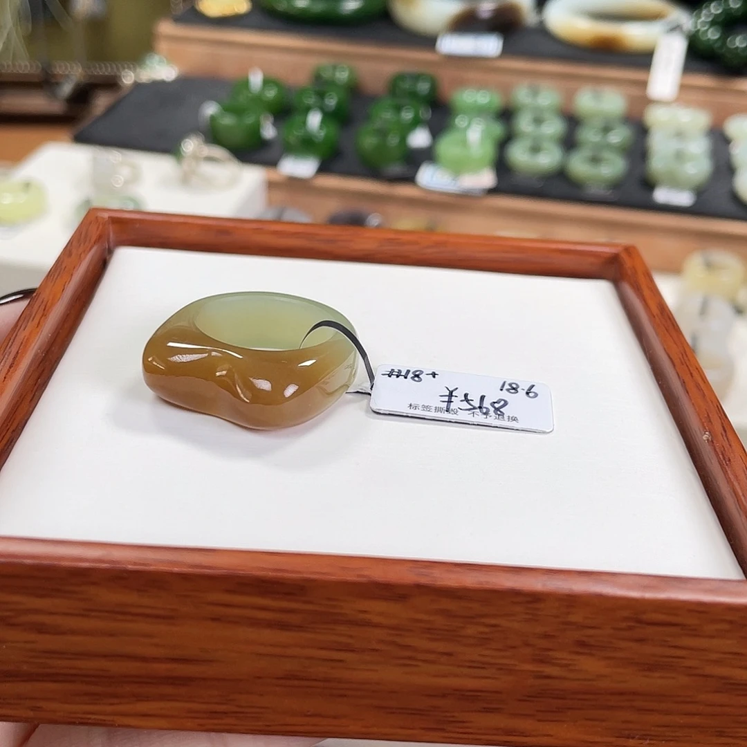 和田玉未镶嵌戒指3-内径18.6