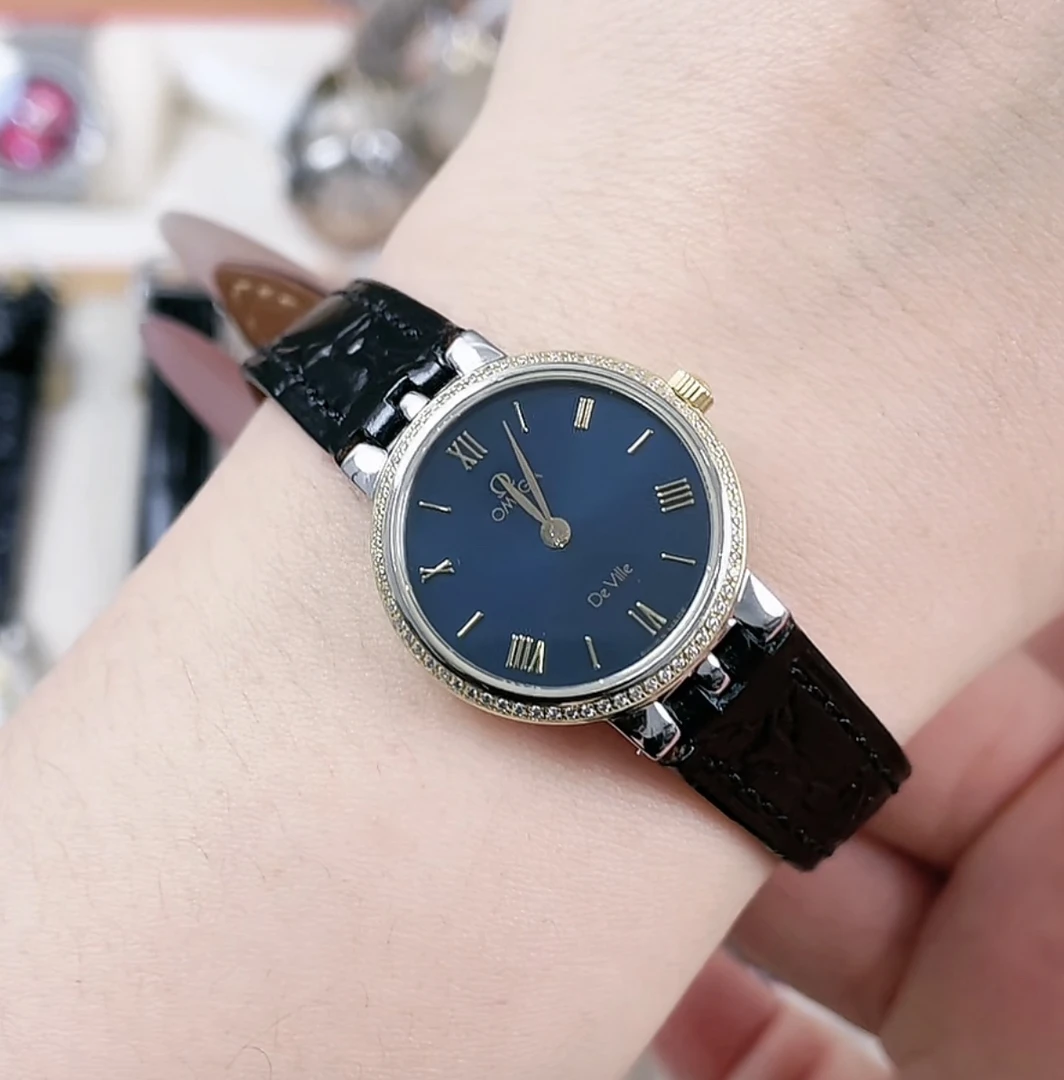 95新 Omega/欧米茄 05434蝶飞/女士石英腕表/23盘/表带扣后配后钻