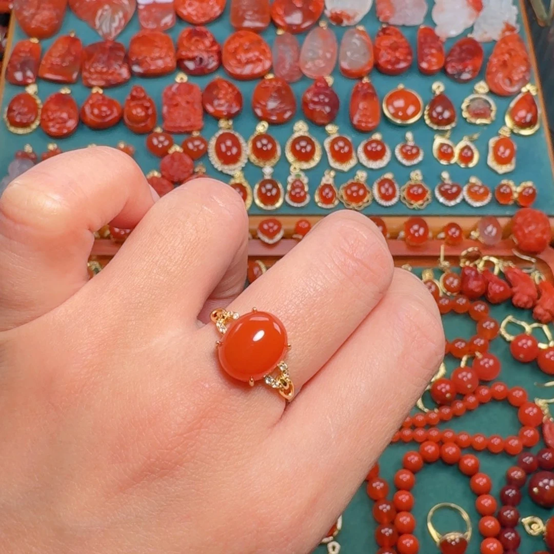 南红玛瑙南红保山银S925镶嵌