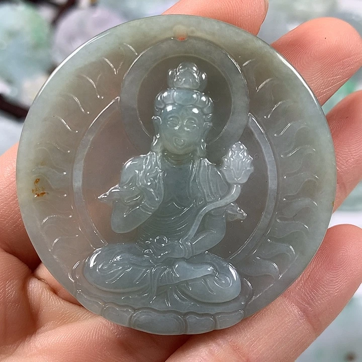 翡翠未镶嵌颈饰大势至菩萨福利