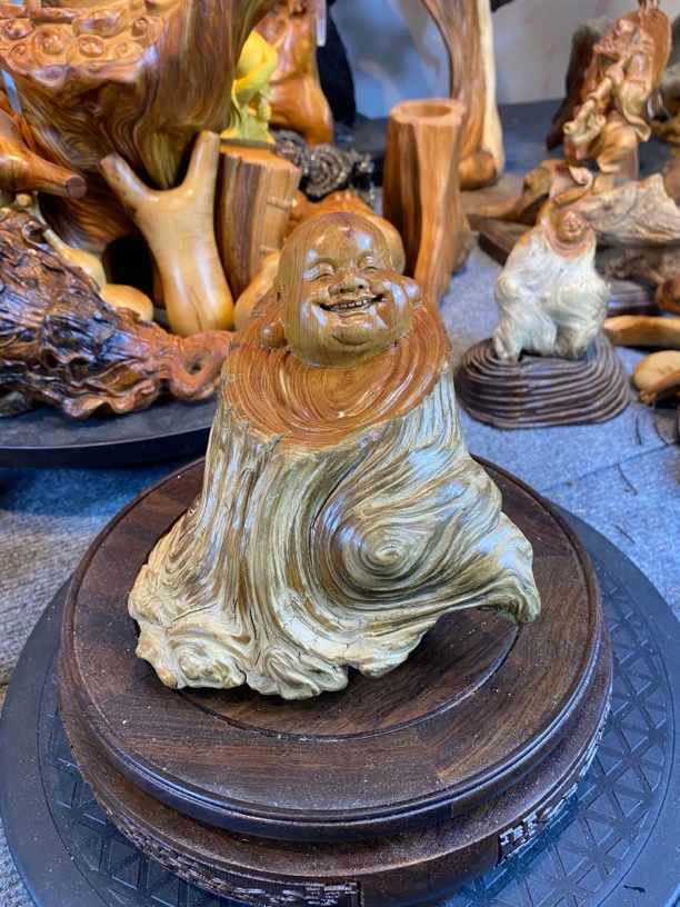 弥勒佛雕刻摆件中式创意工艺品