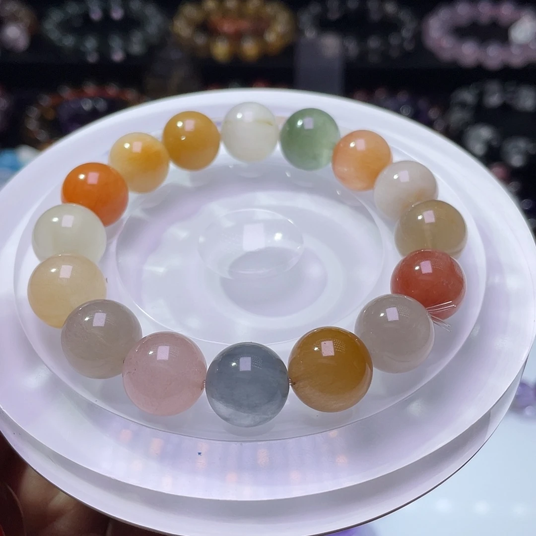 未镶嵌手链水晶彩兔毛13m