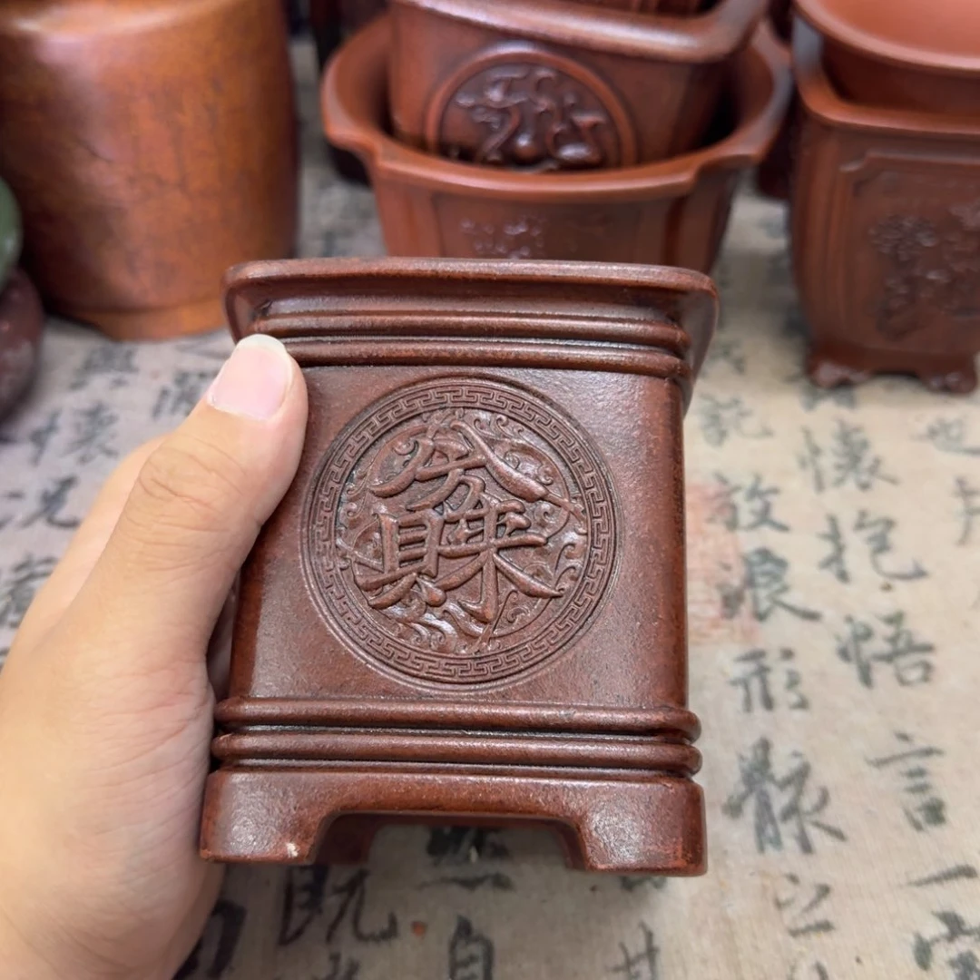 紫砂花盆8x9内经紫砂花盆