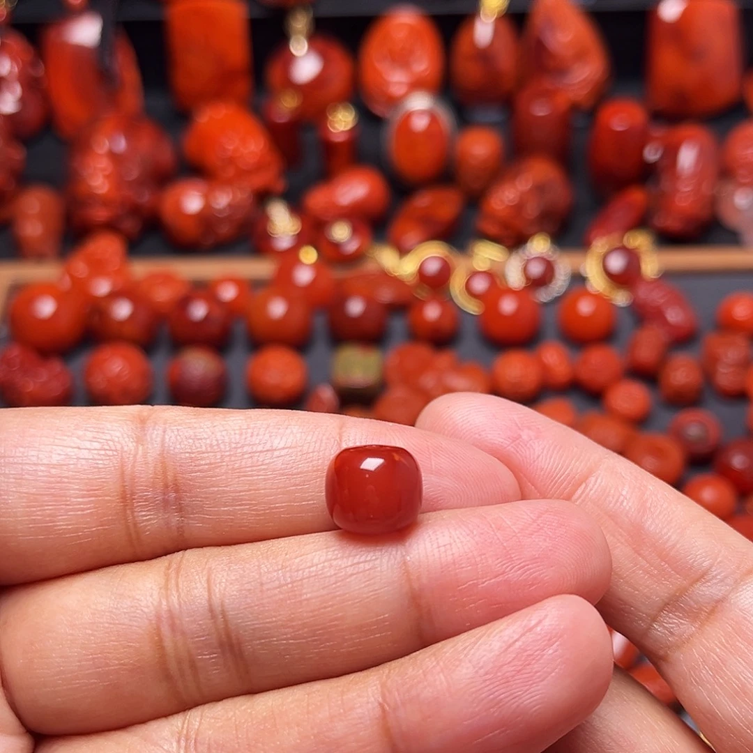 南红玛瑙未镶嵌配饰火焰纹老型10.4mm