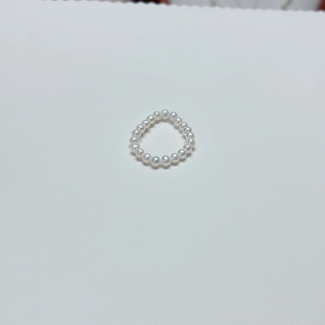 淡水珍珠颈饰银S925镶嵌小米珠戒指